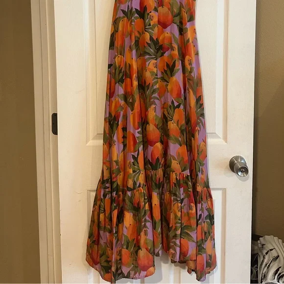 floral tie neck maxi dress Celine Floral Tie Strap Bustier Maxi Dress